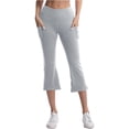 thumbnail image 1 of FYEGRE Capri Pants for Women High Waist with Pockets Women's Capris Workout Yoga Pants Loose Straight Leg Light Gray XXL, 1 of 7