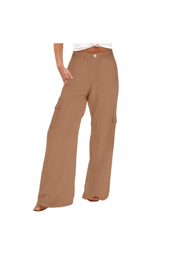 Chenille Women's Casual Pants Elevated Everyday Trousers For Women Comfortable High Waist Straight Leg Design Versatile Loose Fit Pant For Work Gold XL
