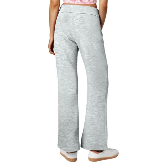 FYEGRE Chenille Women's Casual Pants Elevated Everyday Wide Leg Trousers with Folded High Waistband for Comfort and Grey M