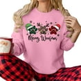 thumbnail image 1 of FYEGRE Christmas Paw Print Snowflake for T-Shirts Christmas Sweatshirt for Women Merry Christmas Shirt Xmas Tree Long Sleeve Vacation Pullover Christian Tops Pink XL, 1 of 2
