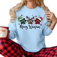 thumbnail image 1 of FYEGRE Christmas Paw Print Snowflake for T-Shirts Christmas Sweatshirt for Women Merry Christmas Shirt Xmas Tree Long Sleeve Vacation Pullover Christian Tops Light Blue XXL, 1 of 2