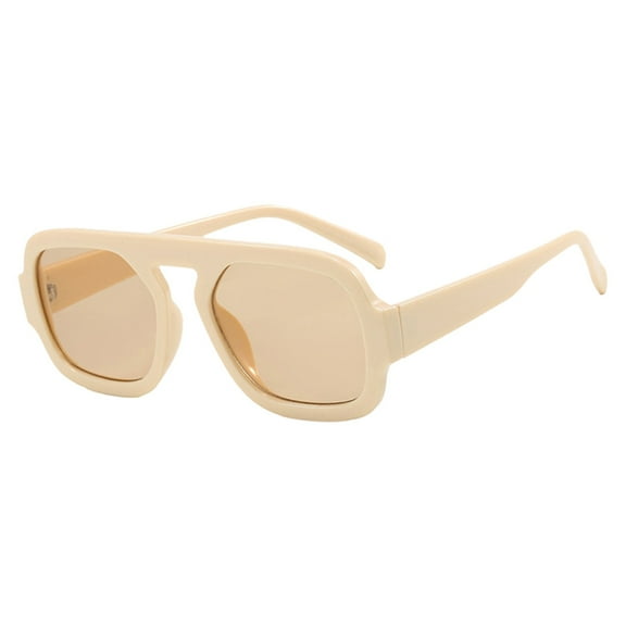 FYEGRE Classic Round Retro Sunglasses for Women and Men with Large Frame Protective Eyewear Beige