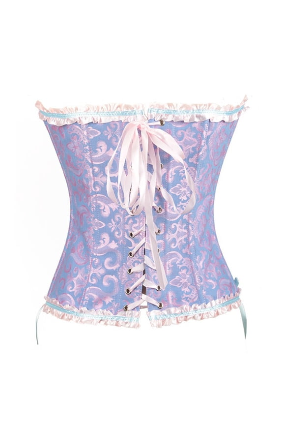 Corset Tops for Women,Lace Bustier Corset Lingerie top,Renaissance Overbust Corset Push Up Bodysuit Purple S