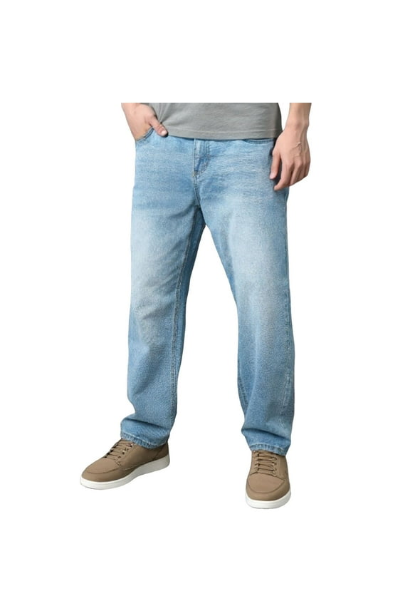 Cowboy jeans Men's Classic Straight Leg Denim Jeans For Everyday Casual Wear Comfortable Durable Versatile All Season Pants Blue XS
