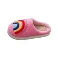 thumbnail image 1 of FYEGRE Cozy Boys Indoor Slippers With Rainbow Graphics For Everyday Home Wear Soft Warm Footwear For Children And Youth Red 26, 1 of 4