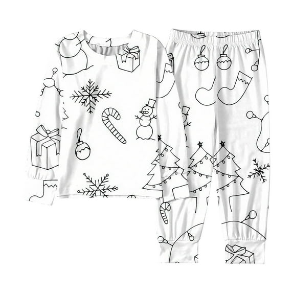 FYEGRE DIY Doodle Craft Activity Outfit For Girls Featuring Long Sleeve Top And Comfortable Pants For And Learning White 3-4 Years
