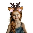 thumbnail image 1 of FYEGRE Deer Headband For Kids Festive Holiday Party Outfit With Elegant Bow Tie And Detachable Tail Piece Pink One Size, 1 of 6