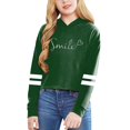 thumbnail image 1 of FYEGRE Easy-On Toddler Girl's Sweatshirt Stylish Girls Long Sleeve Letter Print Solid Color Casual Hooded Top for Everyday Wear Dark Green 4-5 Years, 1 of 4