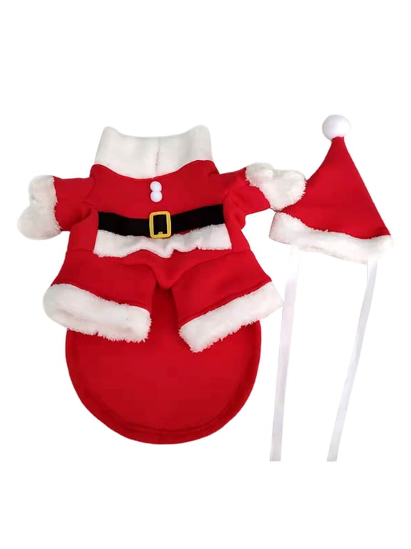 Elegant Christmas Pet Dog Transformation Dress Up Festive Attire Warm Comfortable Soft Small Medium Breed Outfits Red L