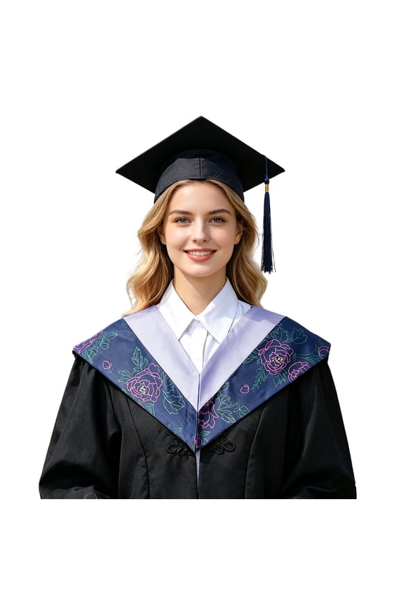 Elegant Classic Academic Graduation Hood Stole Shawl Collar Wraps For Doctor Commencement Formal Versatile Distinguished Scholarship Prestigious White One Size
