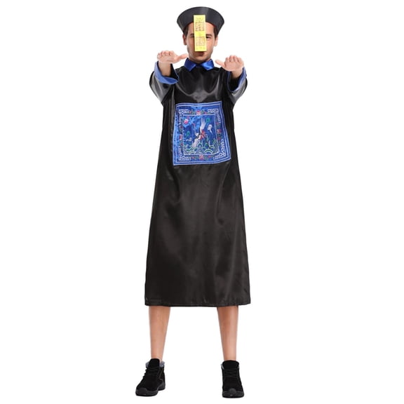 FYEGRE Elegant Gothic Ensemble With Mysterious Hat And Talisman Accessories For Themed Events Black M