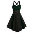 thumbnail image 1 of FYEGRE Elegant Gothic Punk Lace Strap Dress For Women Halloween Themed Party Events And Stage Performances Green XXXL, 1 of 3