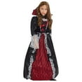 thumbnail image 1 of FYEGRE Elegant Gothic Witch Gown for Girls Halloween Long Dress with Lace Trim and Bow Role Play Party Outfit Watermelon Red 9-10 Years, 1 of 6