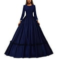 thumbnail image 1 of FYEGRE Elegant Historical Gown Retro War Antique Dress For Women Court Formal Wear Dark Blue XXXL, 1 of 9