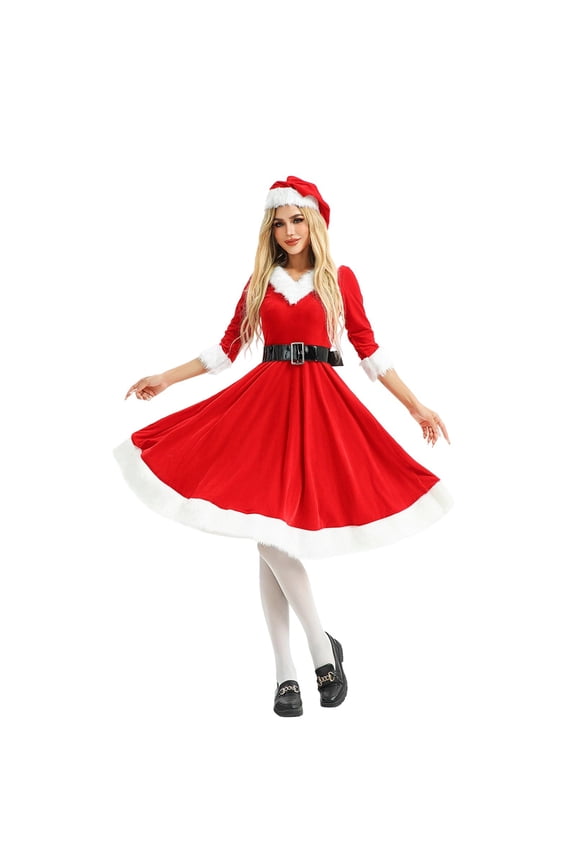 Elegant Holiday Party Performance Dress Style Outfit for Festive Events and Shows Red L