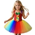 thumbnail image 1 of FYEGRE Elegant Kids Circus Clown Dress Tutu Skirt Performance Halloween Party Outfit For Girls Multicolour M, 1 of 8