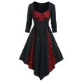 thumbnail image 1 of FYEGRE Elegant Ladies Lace Patchwork Dress For Halloween Party And Event Red L, 1 of 4