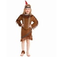 thumbnail image 1 of FYEGRE Elegant Primitive Themed Dress For Girls Stage Performance Halloween Outfit Kids Adventure Wear Brown 7-8 Years, 1 of 9