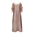 thumbnail image 1 of FYEGRE Elegant Women Gothic Style Midi Dress Plus Size Long Flare Sleeve A-Line Party Dress Fashion Brown M, 1 of 6