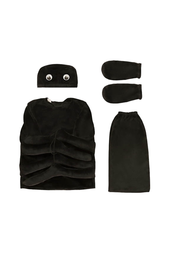 Fair Attire Court Gown Four Piece Ensemble For Performances And Historical Reenactments Black 5-6 Years