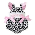 thumbnail image 1 of FYEGRE Fly Sleeve Cow Print Romper for Girls Soft Bodysuit Comfortable Baby Jumpsuit Outfit Pink 6-12 Months, 1 of 6