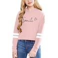 thumbnail image 1 of FYEGRE Girl's Leisure Hooded Sweatshirt Stylish Girls Long Sleeve Letter Print Solid Color Casual Hooded Top for Everyday Wear Pink 6-7 Years, 1 of 4