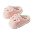 thumbnail image 1 of FYEGRE Girls Animal Slippers Winter Warm Lined Soft Sole Indoor Outdoor Cozy Comfortable Cartoon Cat Design Toddler Kids Footwear Pink 10-10.5 Years, 1 of 9