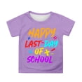 thumbnail image 1 of FYEGRE Girls Casual Graduation T-Shirt, Kids Academic Celebration Short Sleeve Tee, Youth Top for School Ceremony, Party Gathering and Everyday Outfit Purple 3-4 Years, 1 of 2