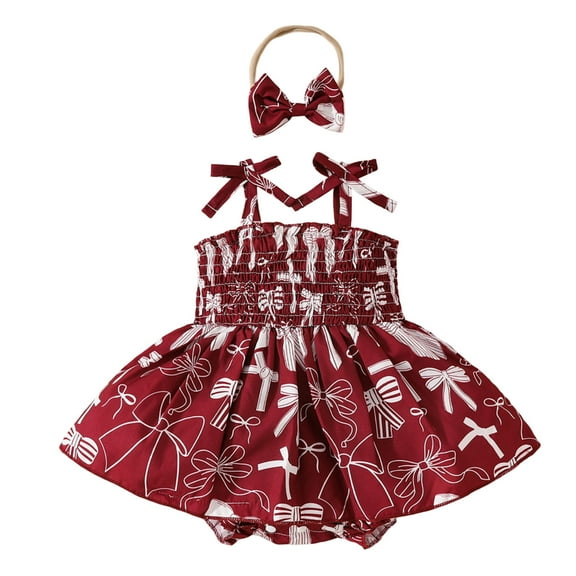 FYEGRE Girls Floral Print Romper Outfit with Suspenders Skirt and Bow Headband for and 6-12 Months