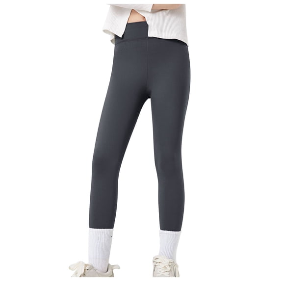 FYEGRE Girls High Waisted Slim Fit Leggings Cartoon Print Yoga Pants for Spring and Summer Outfits Grey 12-14 Years