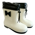 thumbnail image 1 of FYEGRE Girls Lined Rain Boots For Outdoor Play And Everyday Wear With Non- Sole Design White 8-9, 1 of 2