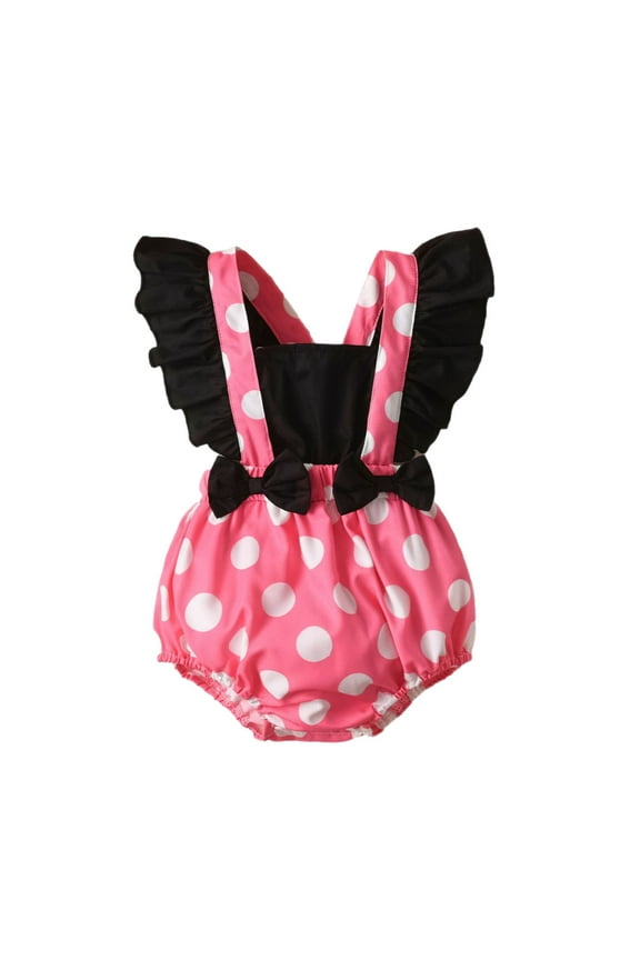 Girls Ruffle Sleeve Floral Print Romper Dress Up Outfit with Fly Design for Baby Photoshoot and Black 0-3 Months