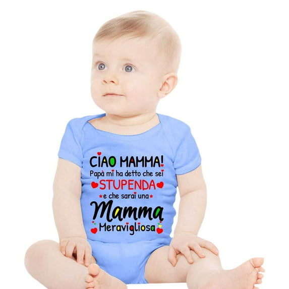 FYEGRE Girls Short Sleeve Letter Print Romper Bodysuit Soft Baby Clothes Sky Blue 18-24 Months