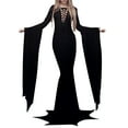 thumbnail image 1 of FYEGRE Gothic Bride For Women Elegant Witch Dress Halloween Party Outfit Lace Gown Black XXXXL, 1 of 5