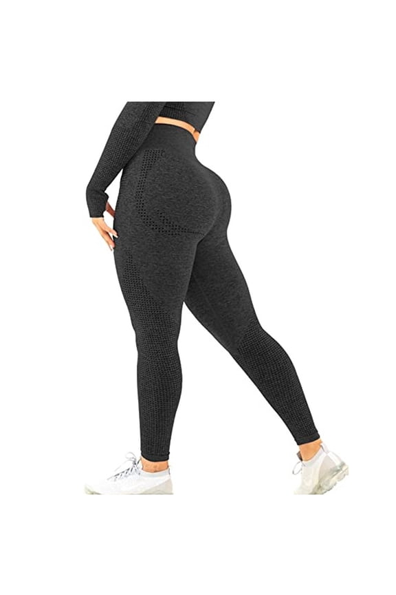 High Performance Seamless Yoga Pants for Women with Fashionable Dry Point Design and Comfortable Waistband Black M