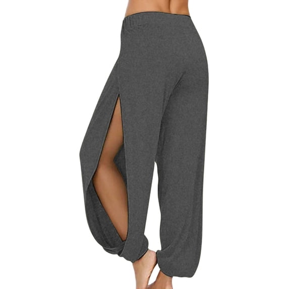 FYEGRE High Slit Harem Pants Women Hippie Harem Pants Trousers Women's Versatile Casual Pants with Slit Design Everyday Outfit for Spring Summer Fall Leisure Activities GY2 XL