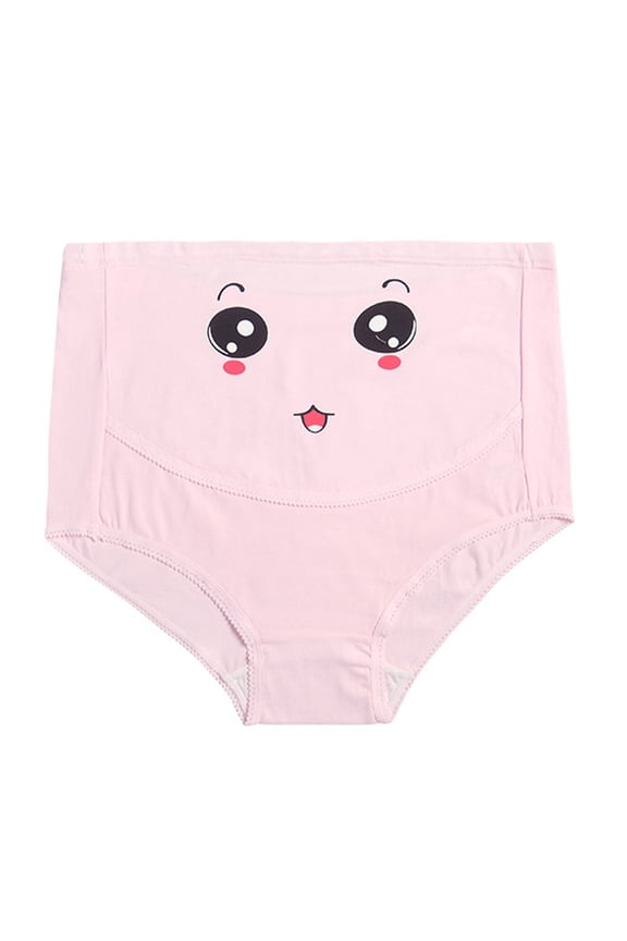 High Waist Maternity Underwear Breathable Belly Support Pregnancy Panties Adjustable Comfortable Seamless Friendly Pink L