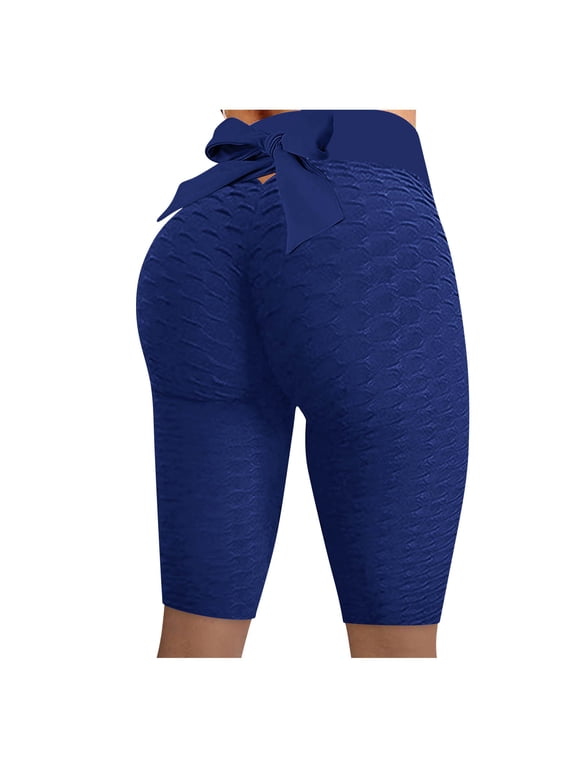 High-Waisted Workout Tights for Women Lifting Flex Gym Yoga Pants with Comfortable Soft Fabric Blue XL
