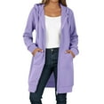 thumbnail image 1 of FYEGRE Indoor Warm-Up Ladies' Hoodie Women's Long Sleeve Zippered Hooded Sweatshirt Jacket for Casual Fall and Winter Wear Comfortable Full Zip Outerwear Light Purple XXL, 1 of 4