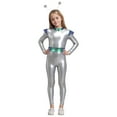 thumbnail image 1 of FYEGRE Kids AI Astronaut Alien Robot Role Play Fancy Performance Court Dress Party Outfit for Girls Halloween White 7-8 Years, 1 of 6