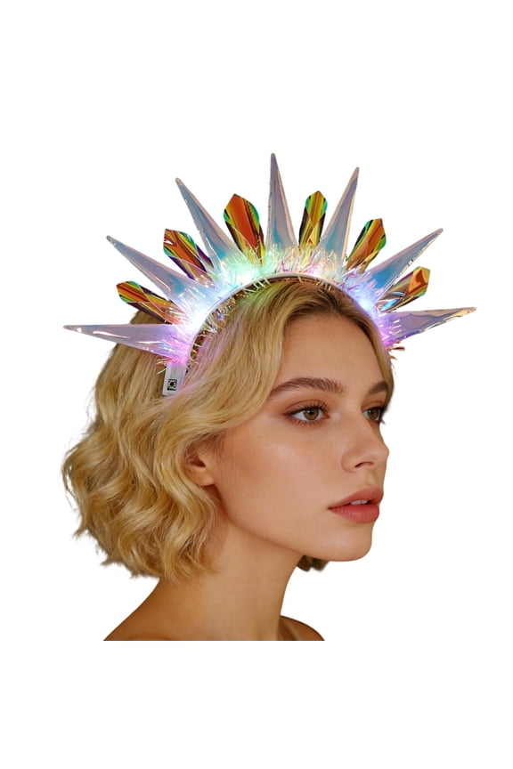 LED Headband Light Up Headband, Glow In The Dark Party Supplies, Glow Party Hair Accessories for Women & Girls, Glow In The Dark Flashing Hair Band for Raves Purple One Size