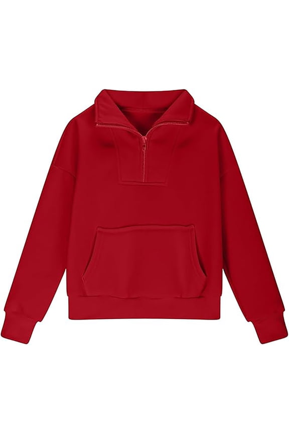 Layered Little Girl's Hoodie Girls Half Zip Pullover Hooded Sweater With Pocket Cozy Fall Fashion Outerwear For Teens And Youth Wine 9-10 Years