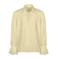 thumbnail image 1 of FYEGRE Men Court Style Long Sleeved Shirt for Halloween Celebrations Gothic Ruffled Shirt for Festivals for Events and Themed Parties Beige XL, 1 of 6