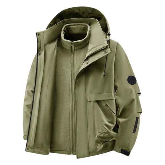 FYEGRE Men's Autumn Winter Outdoor Sports Casual Jacket For Mountaineering And Daily Wear Comfortable Lightweight Windproof Design Army Green XS