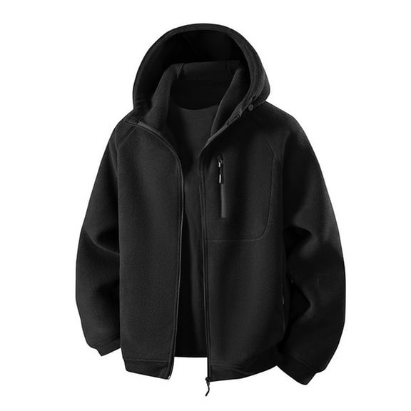 FYEGRE Men's Autumn Winter Soft Lightweight Casual Jacket Full Zip Windbreaker Comfortable Outdoor Wear Black XXXXXXXXL
