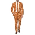 thumbnail image 1 of FYEGRE Men's Carnival Suits Mens Carnival 3D Digital Printed Light Business Suit Set Contemporary Jacket and Trousers Ensemble for Modern Orange XXL, 1 of 5