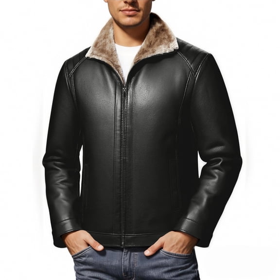 FYEGRE Men's Casual Lined Jacket For Everyday Comfort And Outdoor Exploration With Durable Outer Design Black XXXL