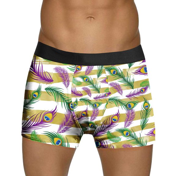 FYEGRE Men's Festive Printed Face Novelty Briefs Comfortable Breathable Underwear Yellow L