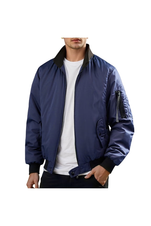 Men's Lightweight Casual Jacket For Outdoor Adventure Travel And Everyday Streetwear Comfortable Fit Design Blue L