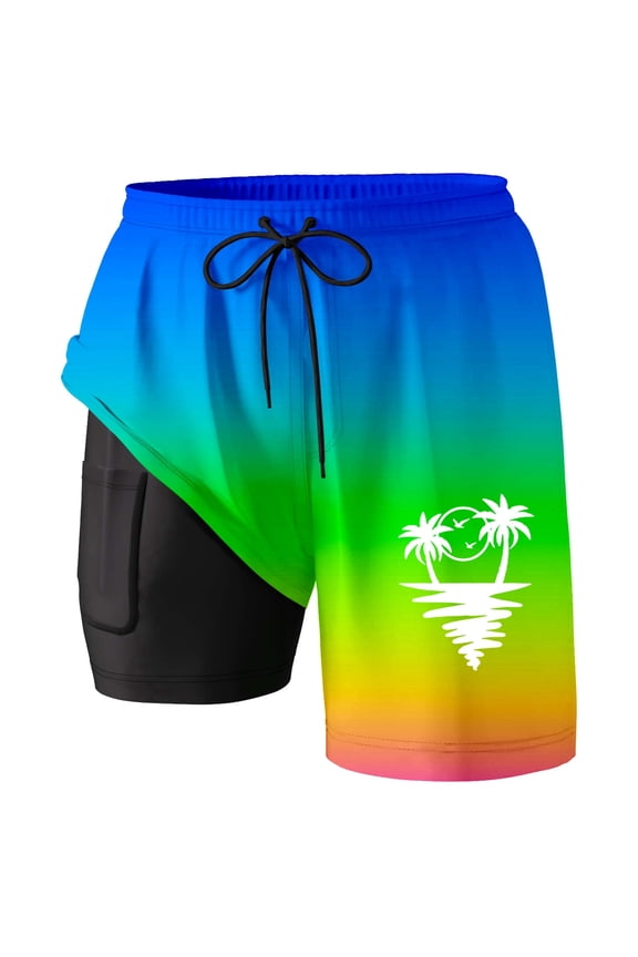 Men's Long Inseam Swim Trunks Quick Dry Board Shorts Modest Coverage Beach Shorts with Elastic Waist Durable Lightweight Fabric for Swimming Beach Blue S
